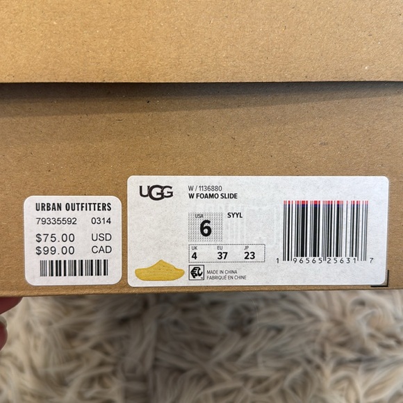 NWB UGG Foamo Slide EVA Rubber 1136880 Sunny Yellow Sandal Comfy - Picture 4 of 4